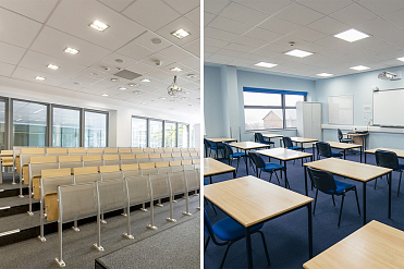 What kind of lighting should be in schools, libraries or offices?