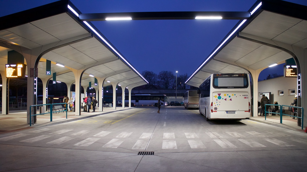 LED illuminance of main bus station in the city of Nitra / 1.stage